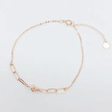 14K Rose Gold Plated Purple Square Bracelet for Women