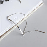 925 Silver Geometric Strip Chain Bracelet Women