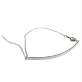 925 Silver Geometric Strip Chain Bracelet Women