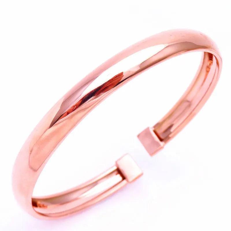 14K Rose Plated Glossy Bracelet for Women: Light Chinese Style Jewelry