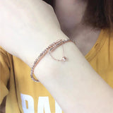 Purple Plated 14K Rose Geometric Charm Bracelet Ethnic Jewelry
