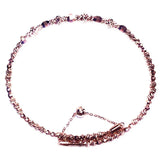 Purple Plated 14K Rose Geometric Charm Bracelet Ethnic Jewelry