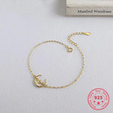 Korea Style 925 Silver Moon Bracelet for Women
