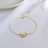 Korea Style 925 Silver Moon Bracelet for Women