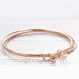 14k Rose Bead Square Pendant Bracelet for Women 585 Jewelry