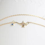 925 Silver Mini Bow Bracelet with Diamonds, Girlfriends Gift