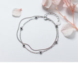 S925 Sterling Silver Beads Double Chain Bracelets