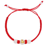 Luminous Fluorite Zodiac Bracelets with Red Thread Beaded Bangle