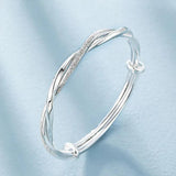 925 Sterling Silver Weave Bracelet Bangle for Women