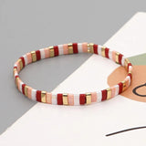 Shinus Bohemia Elastic Bracelet Women Jewelry Red