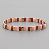 Shinus Bohemia Elastic Bracelet Women Jewelry Red