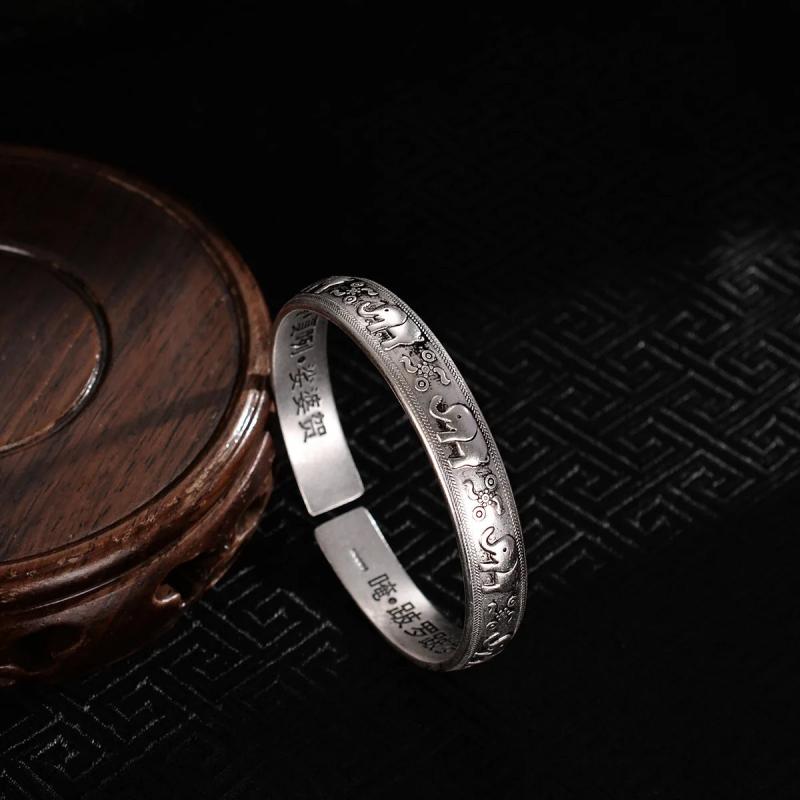 Retro Silver Elephant Ethnic Bracelet SZ0154