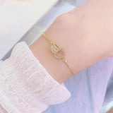 14k Zircon Adjustable Bracelet, Waterproof Chain Jewelry