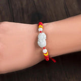 Hand Woven Natural A-goods Beads Jade Hand Rope Bracelet