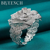 925 Silver Rose Hollowed Out Bracelet for Ladies Wedding Party