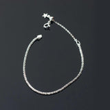 925 Silver Chain Bracelet Minimalist Adjustable Charm Wedding Party Jewelry