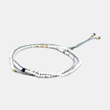 Red String Beads Bracelet with Natural Gemstones and Cross Charm