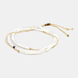Red String Beads Bracelet with Natural Gemstones and Cross Charm