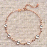 Natural Ice Ellipse Chalcedony Plant Winding Bracelet Retro Charm Silver Jewelry