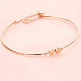 Sweet Heart-shaped 14K Rose Gold Plated Bracelet for Women
