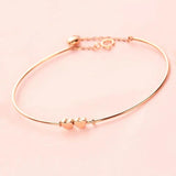 Sweet Heart-shaped 14K Rose Gold Plated Bracelet for Women