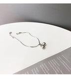 S925 Sterling Silver Double Bell Bracelet for Women Student Jewelry