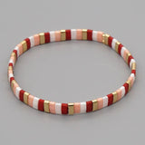 Shinus TILA Beads Bohemia Elastic Bracelet Women Jewelry Souvenir Red