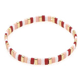 Shinus TILA Beads Bohemia Elastic Bracelet Women Jewelry Souvenir Red