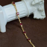 Silver Ruby Diamond Bracelet for Women Luxury Jewelry