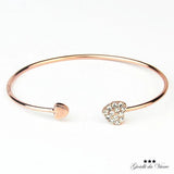 Metal Glitter Heart Cuff Bracelet Open Bangle RV 99 S0544