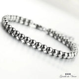 Stainless Steel Smooth Ball Beads Bracelet Chain 99 S0533