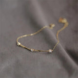 925 Sterling Silver Plating 14k Chain Bracelet Women Student Jewelry Gift