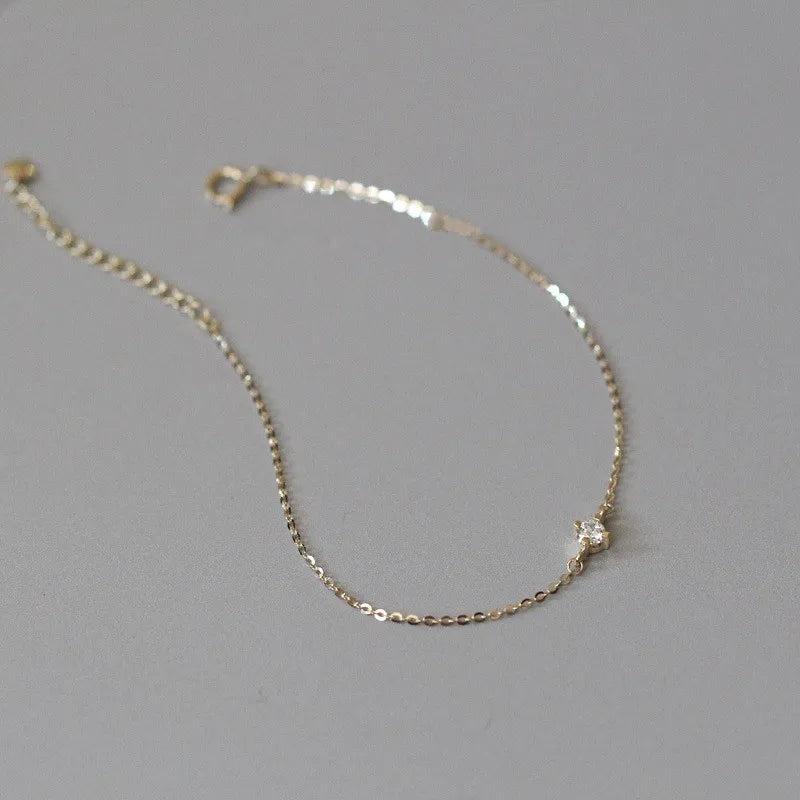 925 Silver Crystal Bracelet 14k Plating Classic Women Party Jewelry