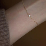 925 Silver Crystal Bracelet 14k Plating Classic Women Party Jewelry