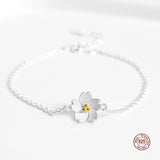 925 Sterling Silver Sweet Daisy Bracelet Flower Girl Jewelry Gift