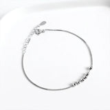 925 Sterling Silver Geometry Silver Beads Box Chain Bracelet for Women Girls