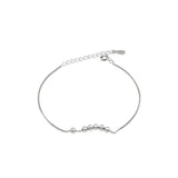 925 Sterling Silver Geometry Silver Beads Box Chain Bracelet for Women Girls
