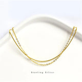 925 Silver Snake Bone Chain Double Bracelet Women Adjustable Classic Jewelry