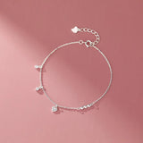 925 Silver Heart Zircon Bracelet for Women