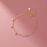925 Silver Heart Zircon Bracelet for Women