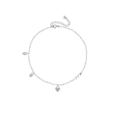 925 Silver Heart Zircon Bracelet for Women