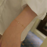 S925 Silver Gold-Plate Moon Star Bracelet Women Cold Wind Niche Hand Jewelry