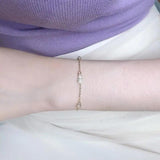 Gourd Inlaid Diamond Chalcedony Bracelet - Women's Silver Jewelry