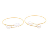 Natural Pearl Bracelet Two Rice Pearls Charm Bracelet