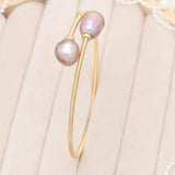 Natural Pearl Bracelet Brass Ring Purple Pearls Charm Bracelet