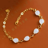 Vintage Water Drop Jade Bracelet Silver Jewelry