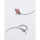 Strawberry Crystal Bead Bracelet 925 Silver Jewelry