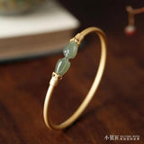925 Silver Bracelet Women Hetian Jade Ancient Orchid Chinese Style