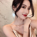 Crystal Circle Link Chain Bracelet Women Jewelry