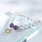 Heart Natural Himalayan Crystal Strawberry Crystal Women's Bracelet